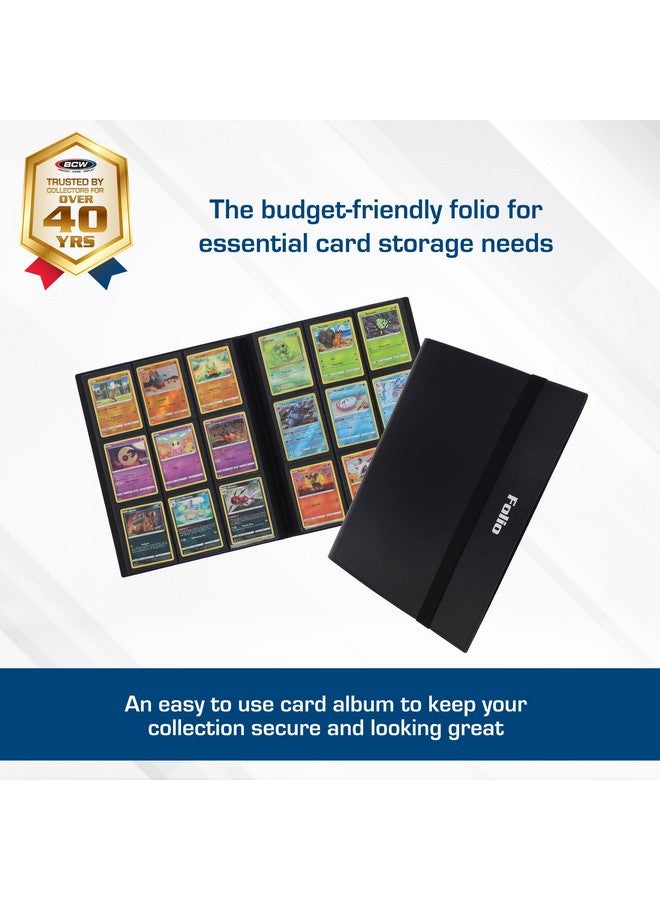 BCW BCW Basics Folio 9-Pocket Card Album - Black | Archival Safe, Side-Loading Binder | Premium Storage Solution for Trading Cards, Sports Cards, and More | 360-Card Capacity  - Image 2