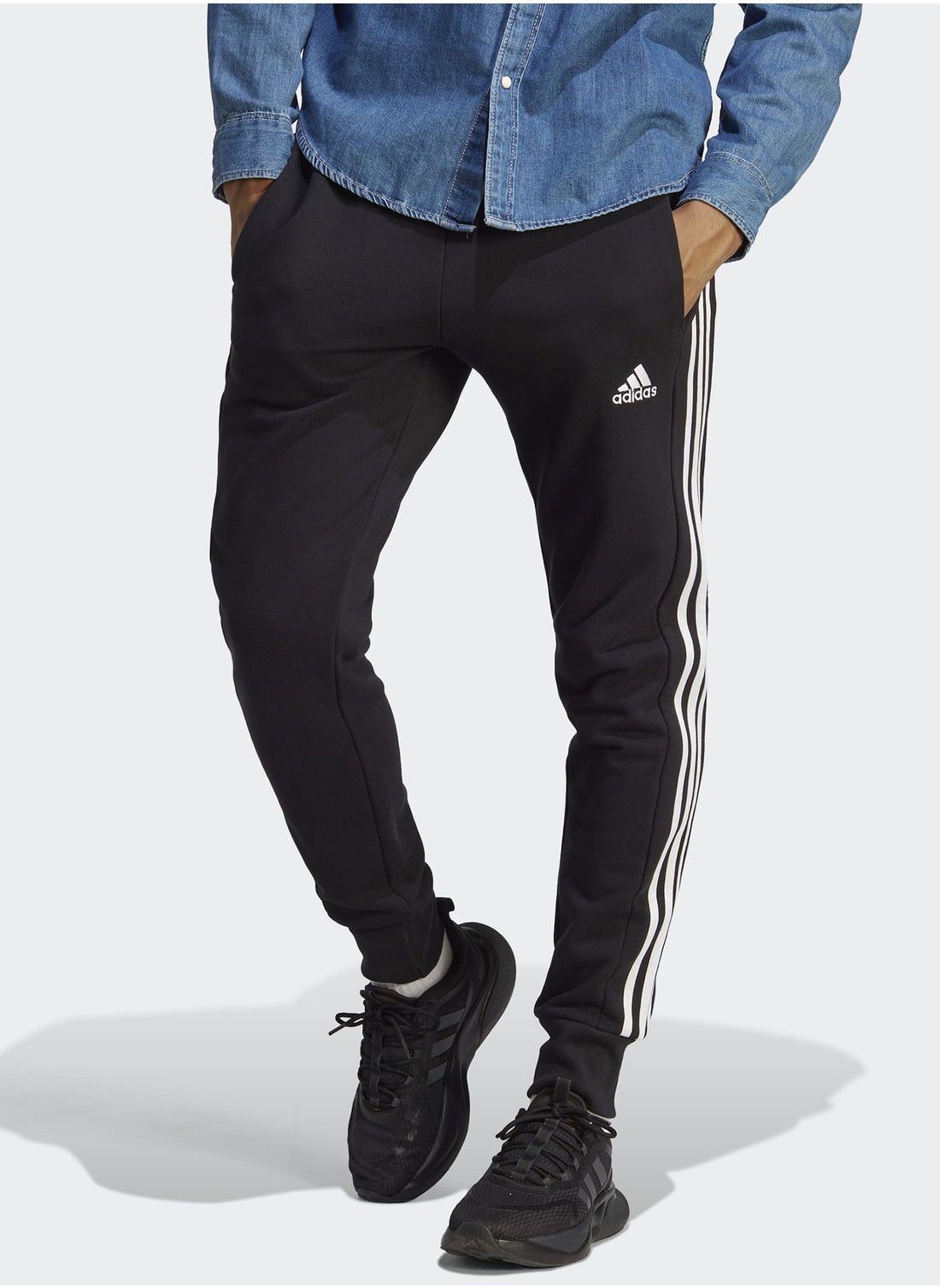 Adidas 3 Stripe French Terry Sweatpants 