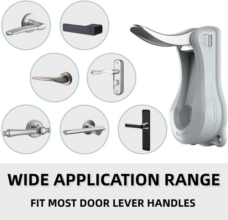 PUGED Baby Proof Door Handle Lever Lock Child Proofing Safety Lock for Door Handles Door Lever Lock One Hand Operation Simple Install No Drilling Child Safety Door Handle Lock Grey 1 Pack - Image 5