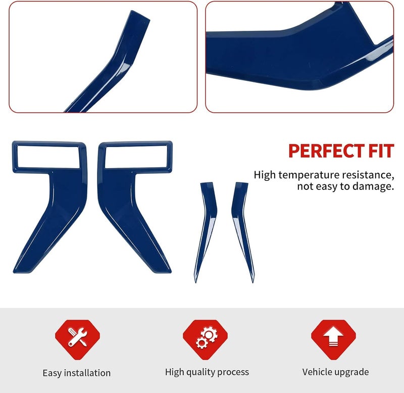 Jimen Fit for Ford F150 2021-2024, 4PCS Fender Side Vent Badge Emblem Cover Trim (Blue) - Image 4