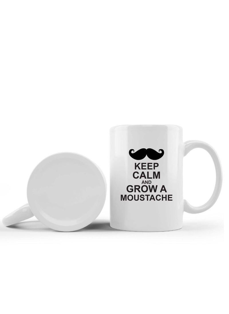 PRINTSHOP4ME - Movember Men's ProstateCancer Health Awareness Mustache Ceramic Coffee Mugs - Image 1