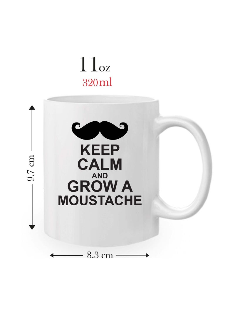 PRINTSHOP4ME - Movember Men's ProstateCancer Health Awareness Mustache Ceramic Coffee Mugs - Image 1