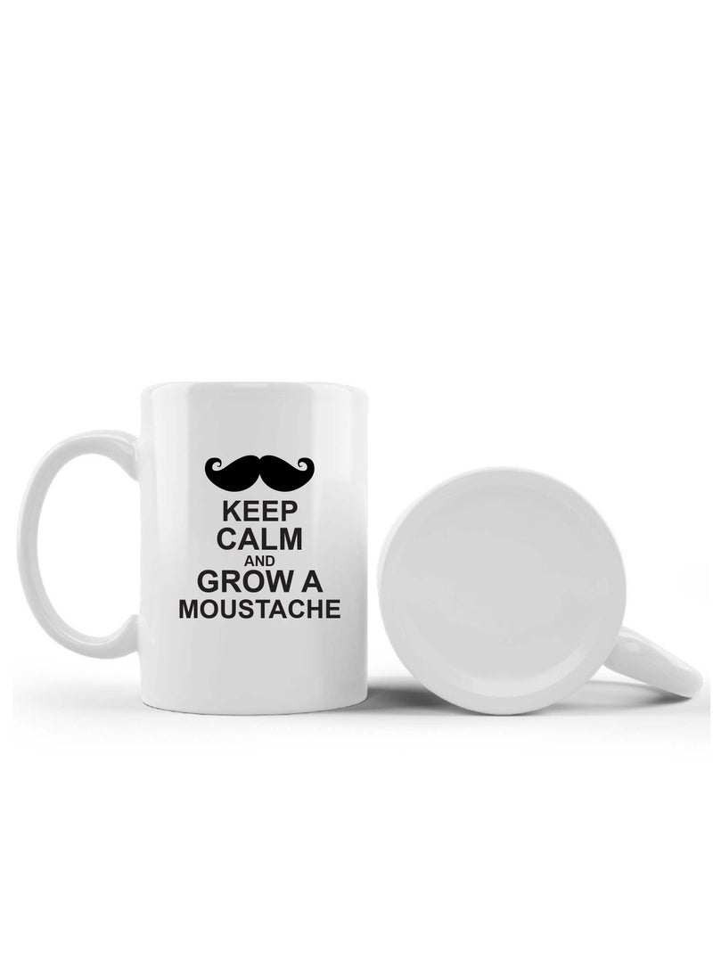 PRINTSHOP4ME - Movember Men's ProstateCancer Health Awareness Mustache Ceramic Coffee Mugs - Image 1