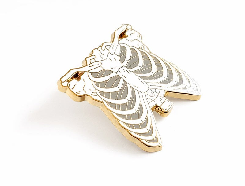 Pinsanity Anatomical Rib Cage Enamel Lapel Pin - Image 2