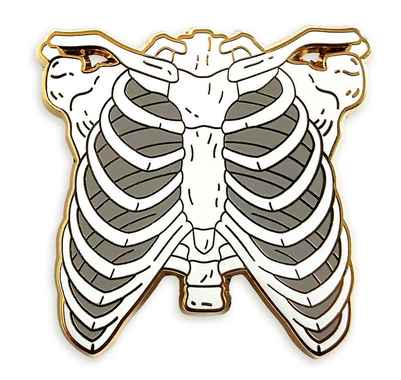 Pinsanity Anatomical Rib Cage Enamel Lapel Pin - Image 4