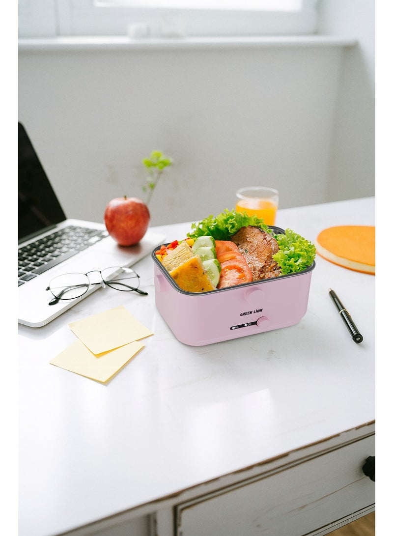 جرين ليون وعاء غداء كهربائي من الفولاذ المقاوم للصدأ مع وظيفة الحفاظ على الدفء وصندوق غداء 1.8 لتر / معزول / محمول / التحكم في درجة الحرارة 30-90 درجة مئوية / حماية السلامة / فتحة تهوية للبخار / مقبض حمل - أبيض - Image 3