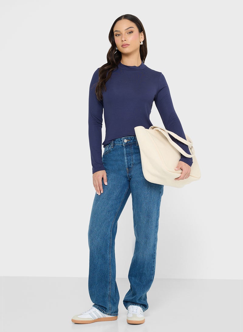 جينجر بيسيكس بلوزة بأكمام طويلة ورقبة عالية - Image 4