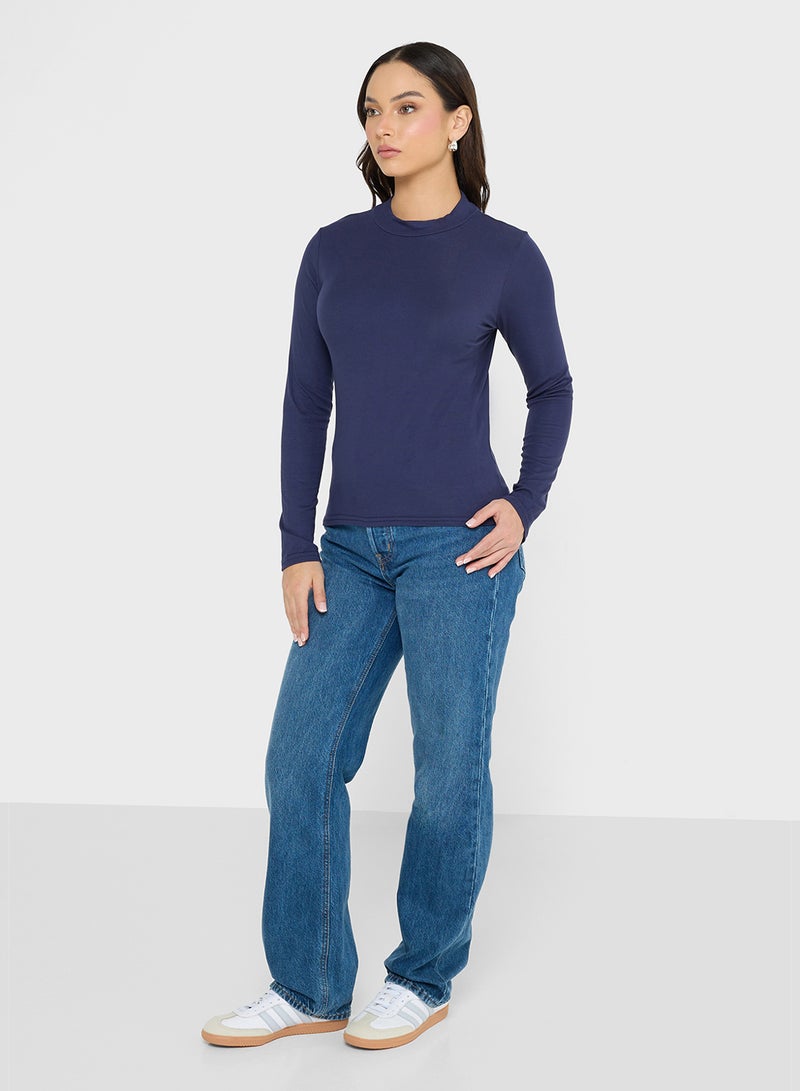 جينجر بيسيكس بلوزة بأكمام طويلة ورقبة عالية - Image 1