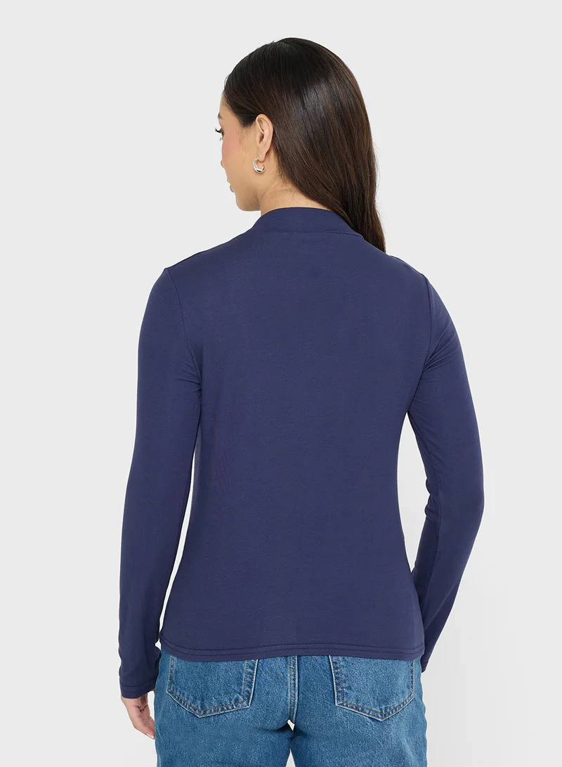 Ginger Basics High Neck Long Sleeves Top