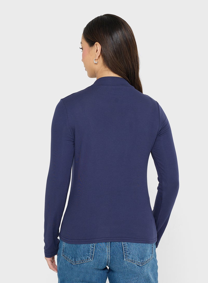 جينجر بيسيكس بلوزة بأكمام طويلة ورقبة عالية - Image 2