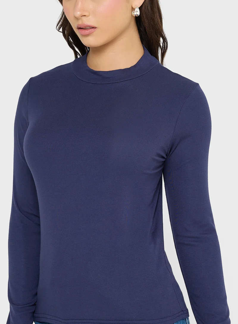 جينجر بيسيكس High Neck Long Sleeves Top
