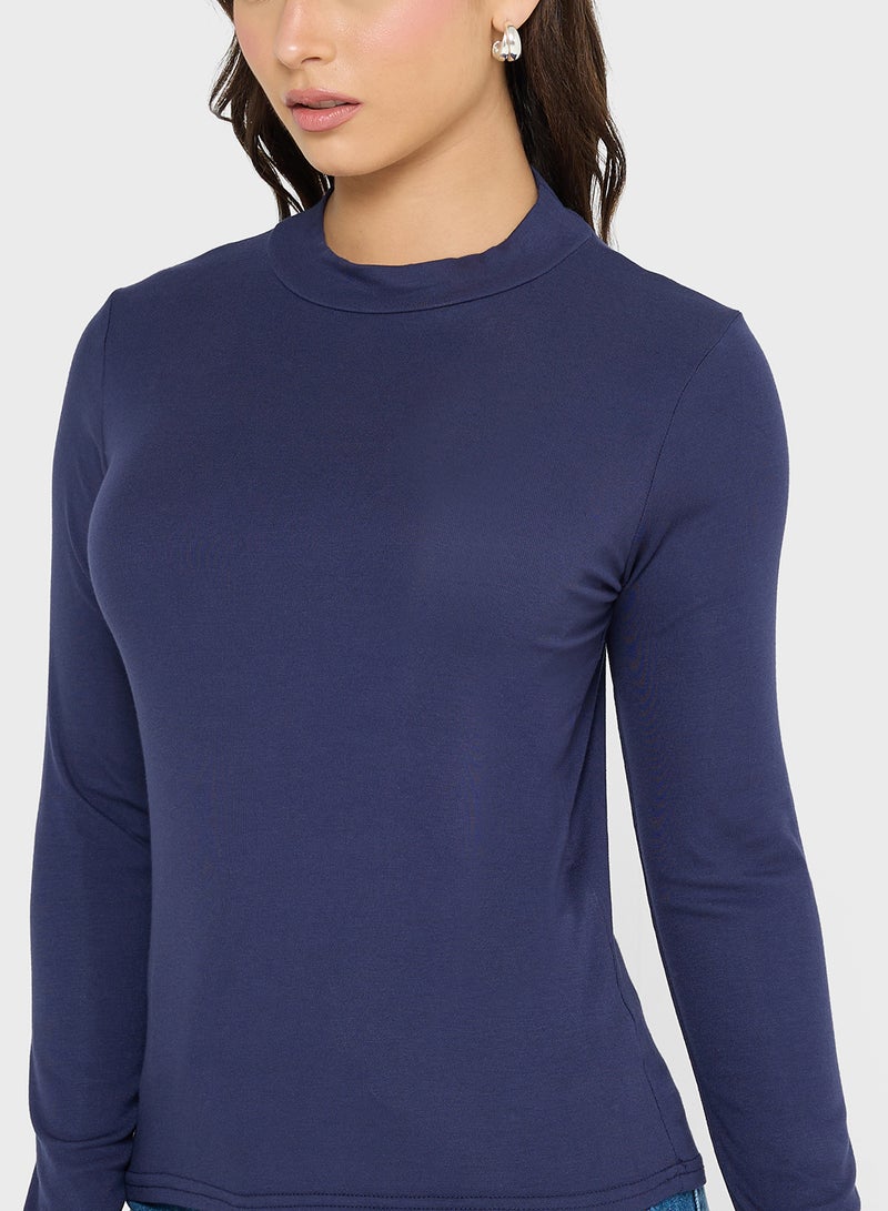 جينجر بيسيكس بلوزة بأكمام طويلة ورقبة عالية - Image 3