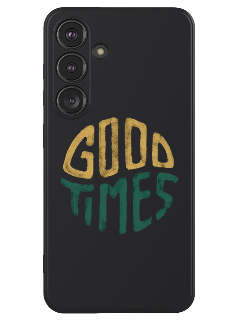 Theodor Protective Slim Fit Case Liquid Silicone Cover with Full Body Protection Anti-Scratch Shockproof Case For Samsung Galaxy S24 Plus (Black) - Good times  - Image 1