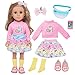 Ecore Fun 18 Inch Girl Doll with Clothes Accessories Fashion Doll with Styling Brown Hair Unicorn Hair Clip Phone Bag Outfit Shoes Gift Ready for Birthday Pretend Play - Image 2