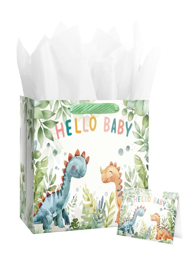 Linelglobal Dinosaur Gift Bag with Tissue Paper – Perfect for Boys, Girls, Kids' Birthdays & Baby Showers - Image 1