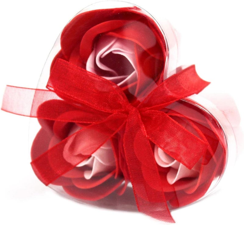 Red and Pink Rose Scented Fragrance SOAP Bath Petals Hearts Gift boxed for her women ladies romantic birthday valentines day mothers presents