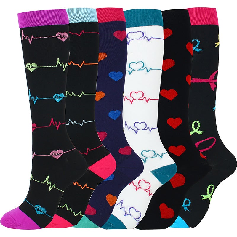 Casual Outdoor Sports Compression Socks Dropshipping Nylon Sports Stockings Love Elastic Socks - Image 4