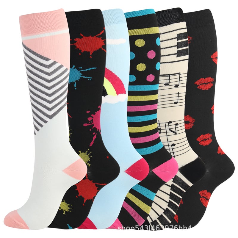 Casual Outdoor Sports Compression Socks Dropshipping Nylon Sports Stockings Love Elastic Socks - Image 5