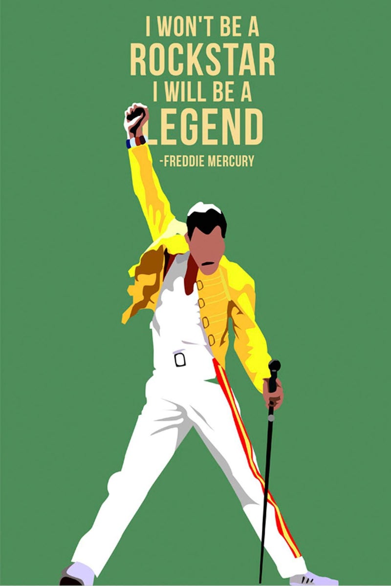 GRAY WALL Freddie Mercury Queen Band Poster - Image 1