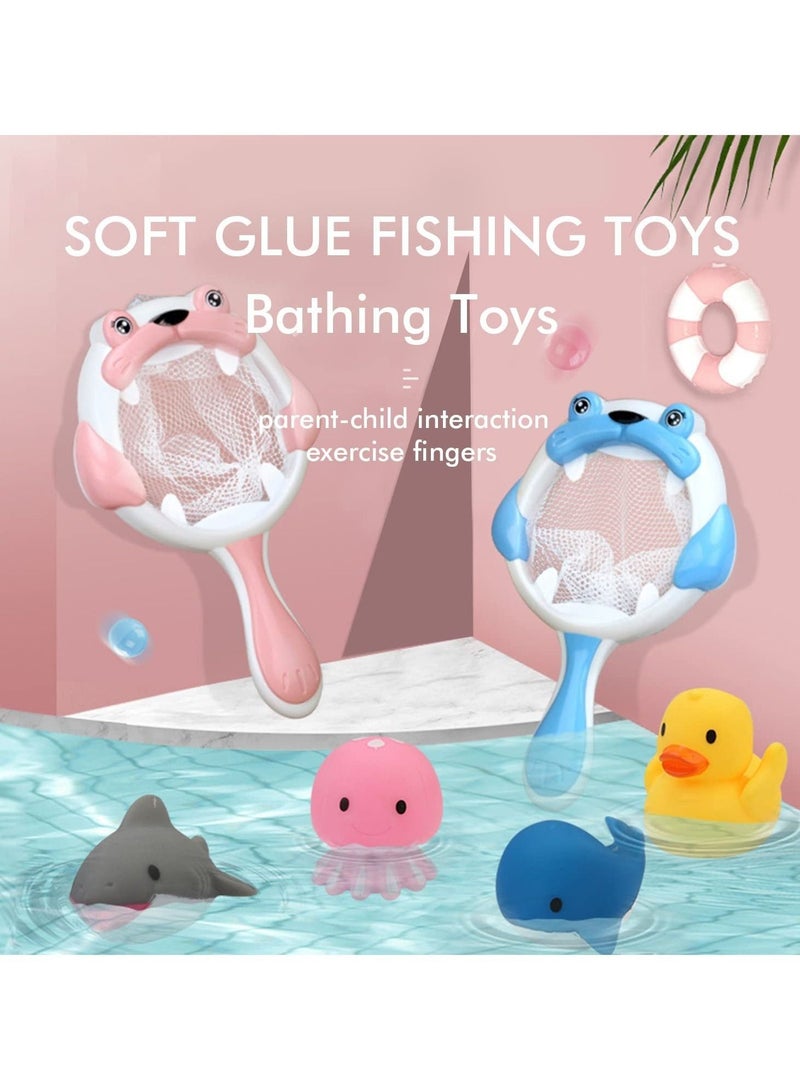 8 PCS Bath Toys Floating Wind Up Toy Mold Free Bathtub Toy For Kids Infant Scoop Net Fish Pool Toys With Spray - Image 2