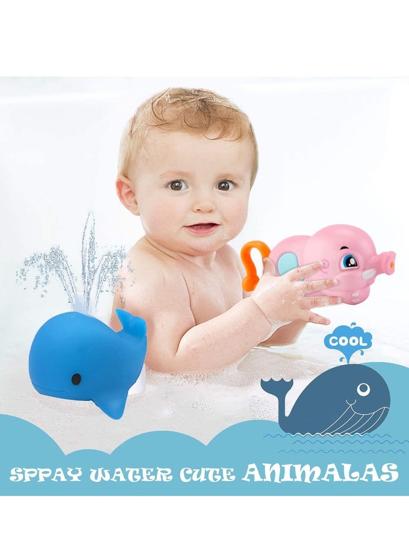 8 PCS Bath Toys Floating Wind Up Toy Mold Free Bathtub Toy For Kids Infant Scoop Net Fish Pool Toys With Spray - Image 3