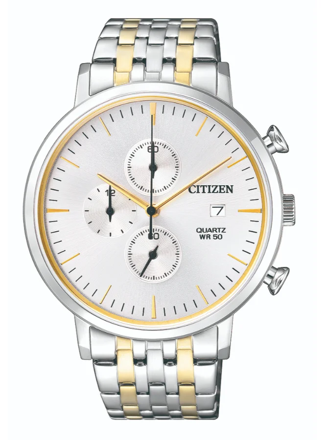 CITIZEN Men's Stainless Steel with Two-tone Gold Plating Strap Quartz Chronograph Watch AN3614-54A - 39 mm