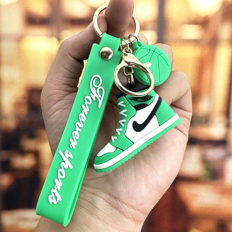 Couples Sneaker Keychain 3D AJ Car Keyring AJ green shoes (individually wrapped) 