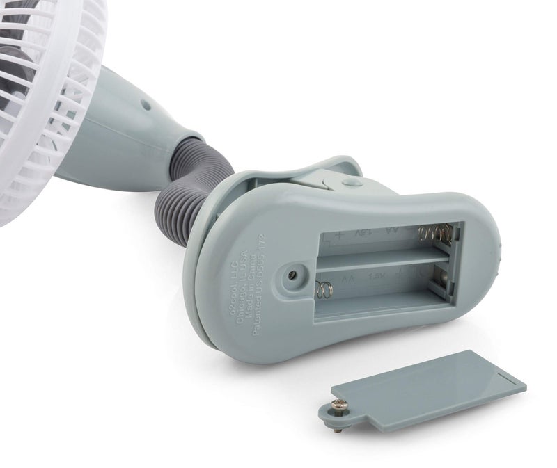 O2COOL 4 Inch Clip On Stroller Fan, Portable Battery Operated for Outdoor, Car Seat and Baby Crib. Flexible Neck and Adjustable Head for Multi-directional Cooling (Grey) - Image 4