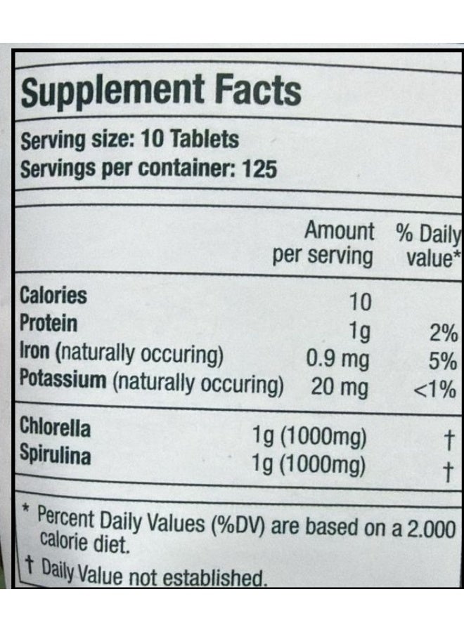 Good Natured Organic Chlorella Spirulina 1250 Tablets - Image 2