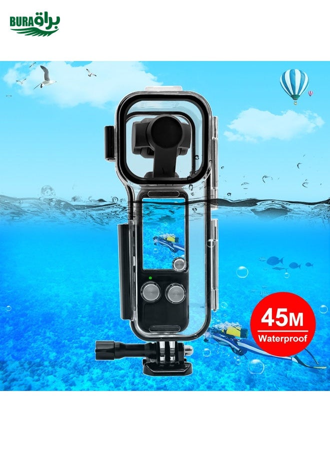 BURAQ For DJI Osmo Pocket 3 PULUZ 45m Underwater Waterproof Housing Diving Case (Transparent)  - Image 1