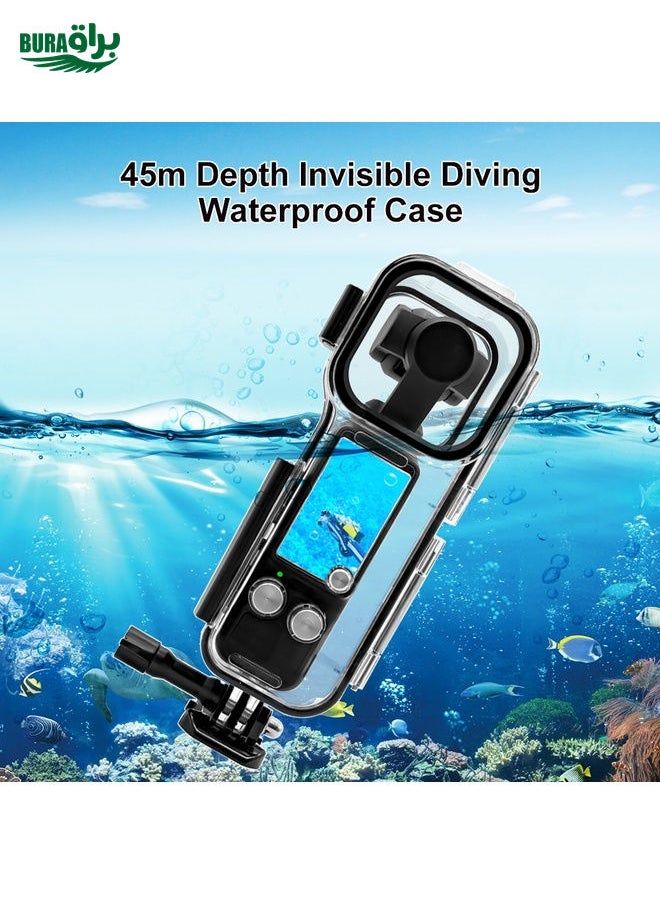 BURAQ For DJI Osmo Pocket 3 PULUZ 45m Underwater Waterproof Housing Diving Case (Transparent)  - Image 2
