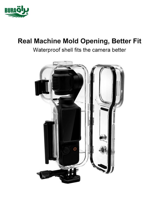 BURAQ For DJI Osmo Pocket 3 PULUZ 45m Underwater Waterproof Housing Diving Case (Transparent)  - Image 5