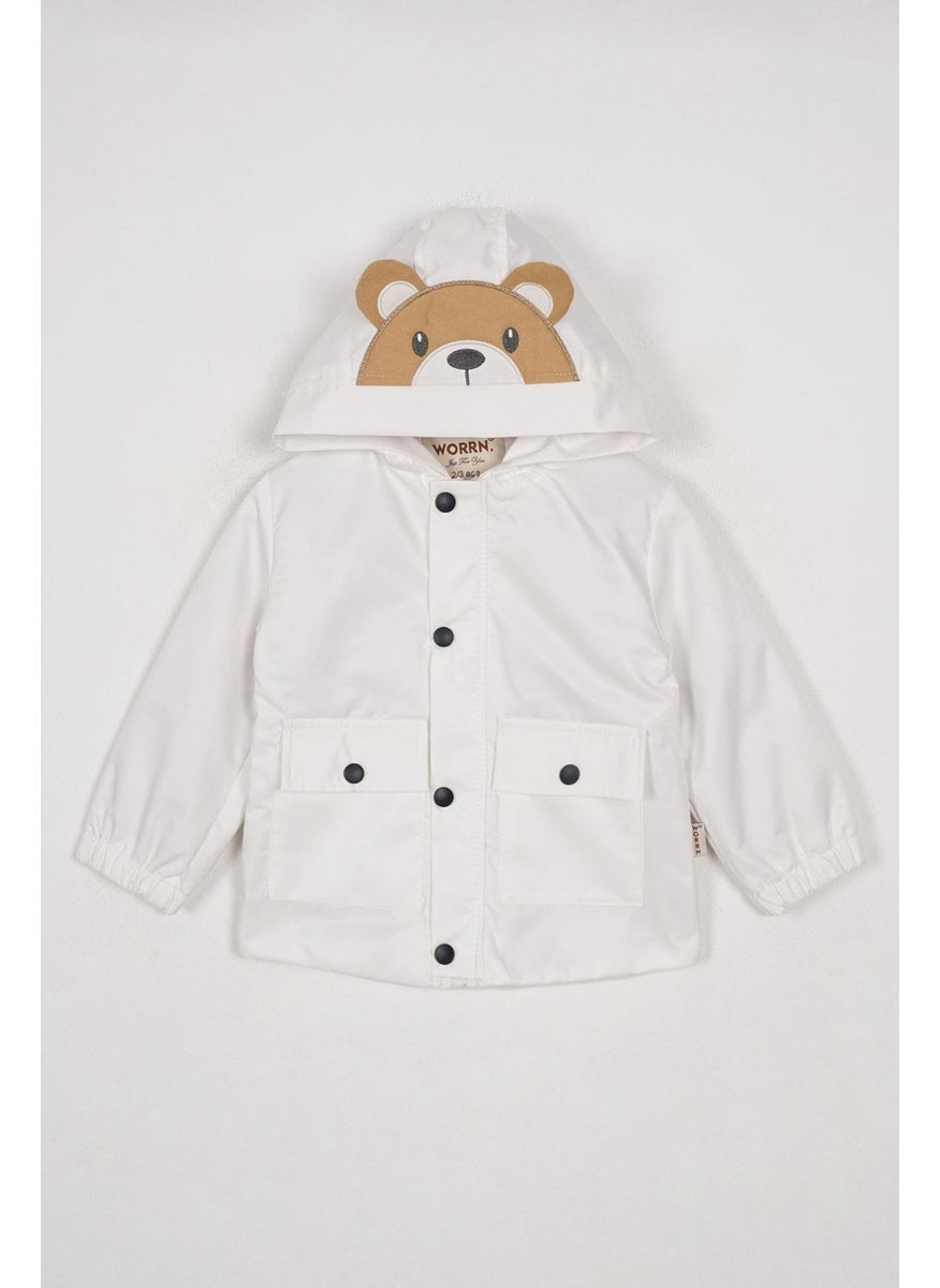 Hooded Long Sleeve Bear Printed White Color Boy Raincoat - pzsku/ZA374540F9C19A848F3B5Z/45/_/1737987231/e1c3b4a1-704f-4786-93c7-576e6cc60c40