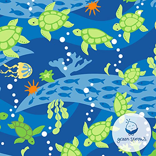 i play. by green sprouts unisex-baby Bucket Sun Protection Hat,Royal Blue Turtle Journey,0/6mo - Image 4