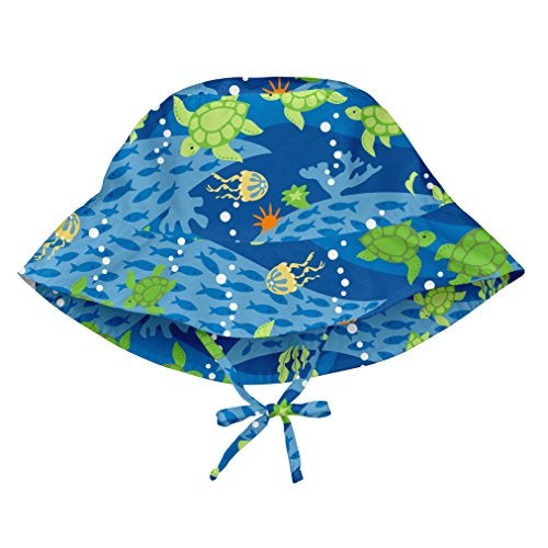 i play. by green sprouts unisex-baby Bucket Sun Protection Hat,Royal Blue Turtle Journey,0/6mo - Image 1