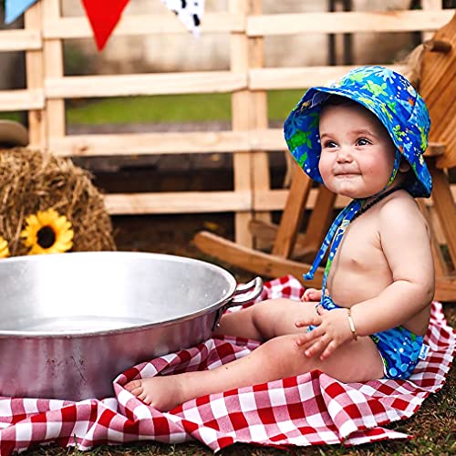 i play. by green sprouts unisex-baby Bucket Sun Protection Hat,Royal Blue Turtle Journey,0/6mo - Image 3
