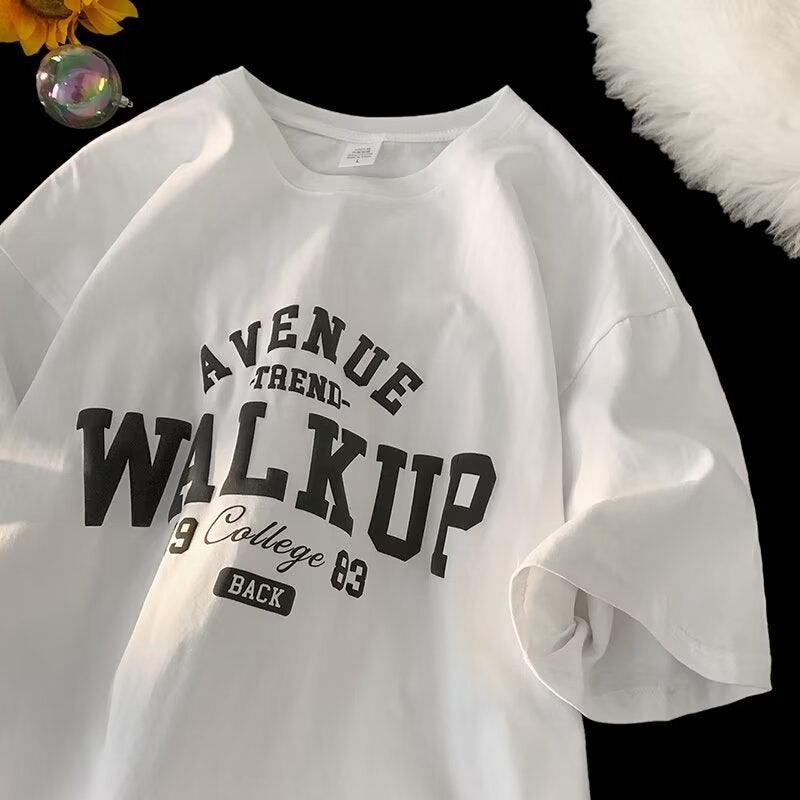 Summer Heavy Short-Sleeved T-Shirt Men'S Arrival Boys Loose All-Match T-Shirt Instagram Popular Brand All-Match Top Loose - Image 2
