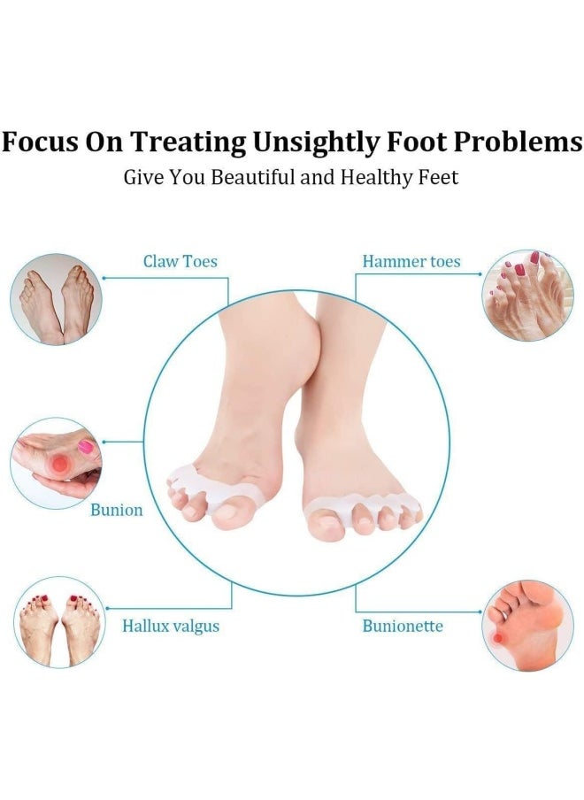 Premify Silicone Toe Separators Gel Transparent Bunion Nail Toe Spacer Multifunctional Hammertoe Straightened Corrector For Foot Pain And Nail Protection  - Image 4