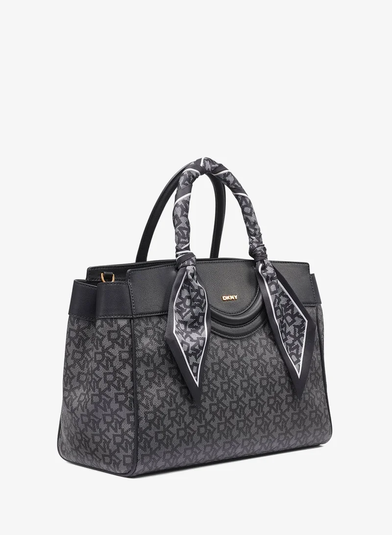DKNY BLACK LOGO/ BLACK Daisy Medium Satchel Bag for Women | Best Price UAE