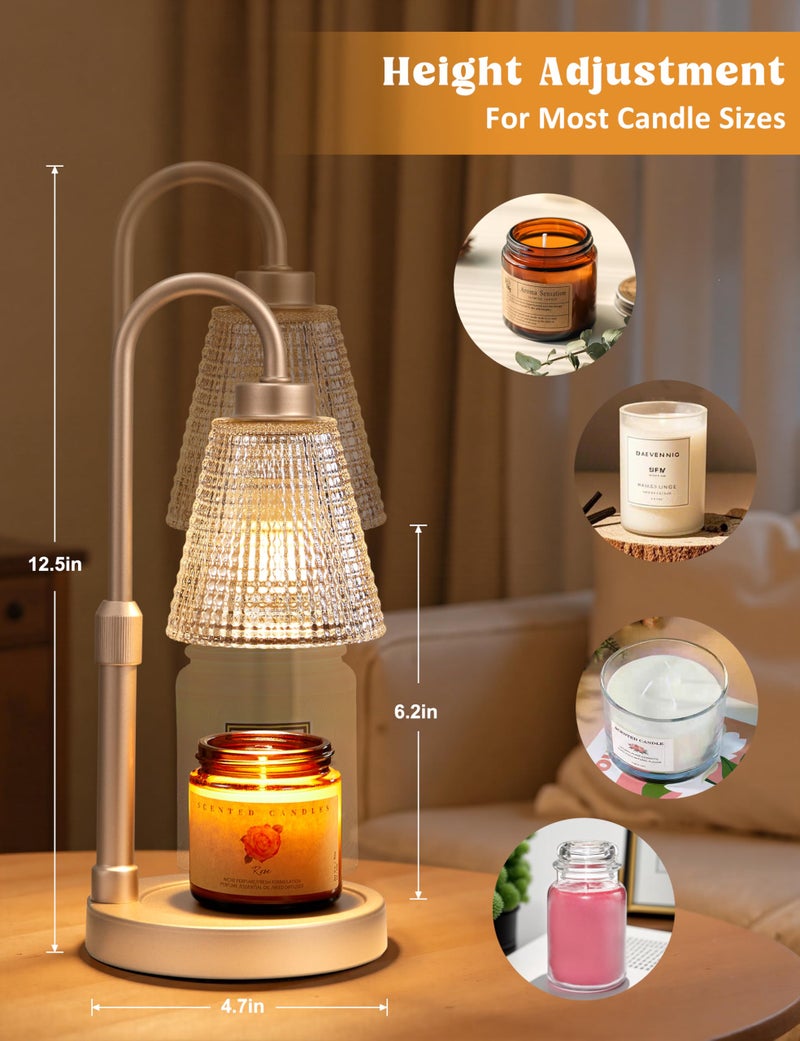 Innqoo Purple Candle Warmer Lamp with Timer, Dimmable Candle Warmer for Home Decor, Height Adjustable Candle Lamp for Jar Candles, Birthday Gifts for Women Mom, House Warming Gifts New Home - Image 4