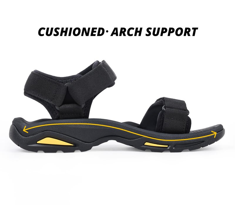 CAMEL CROWN Women's Waterproof Hiking Sandals Adjustable Water Sandal Arch Support Open Toe Summer Sandals Beach Shoes For Outdoor Athletic Sport Walking Black - Image 4