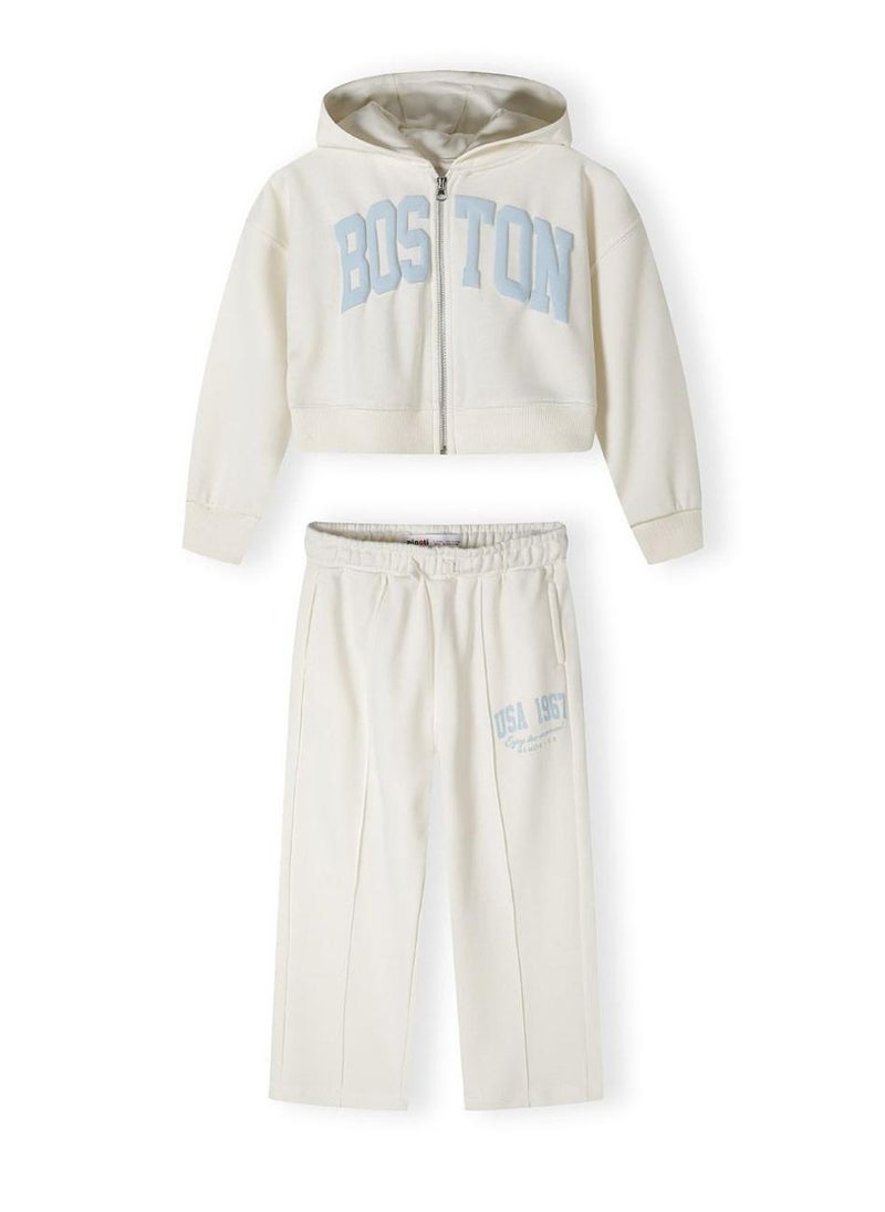 مينوتي طقم رياضي للبنات بجاكيت بطبعة وسروال واسع مريح - Image 2