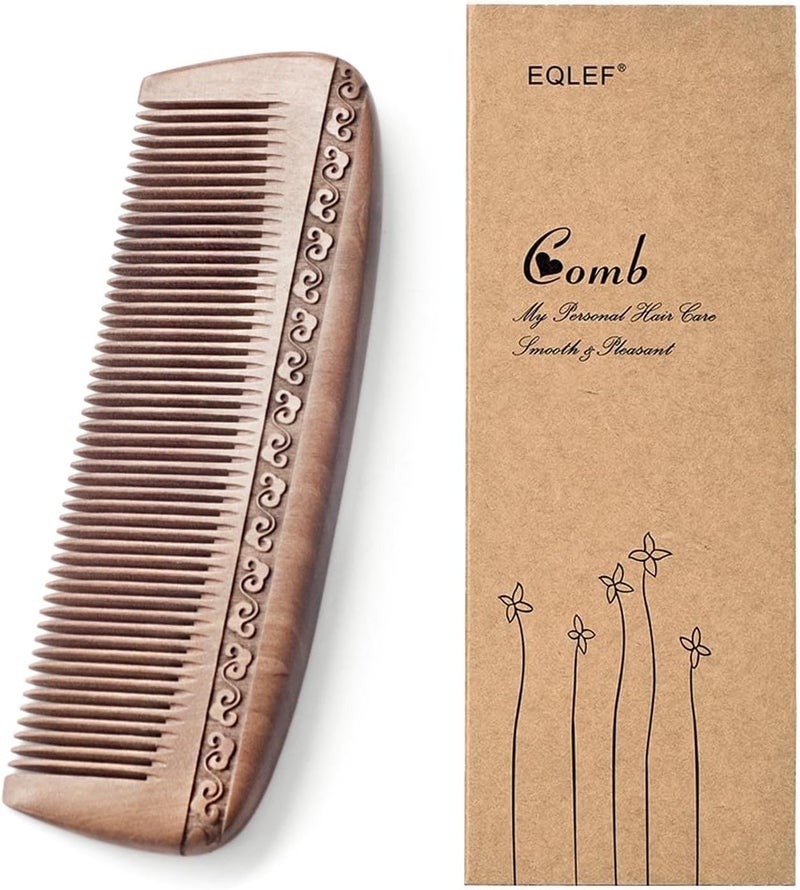 Wooden Comb Hair Comb Massage Comb Two Sided Carving Mahogany Comb 175cm69 Type 2