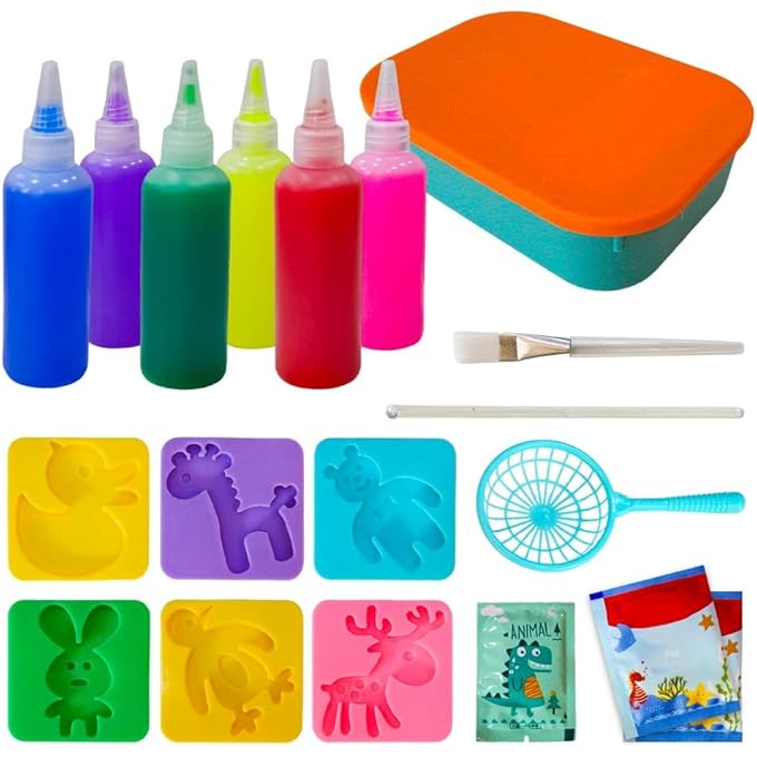 UKR 19 Pcs Magic Water Beads Kids Toys Water Spirit Elf Magic DIY Colorful Gel Art Craft Handmade Set Creative Activities for Children