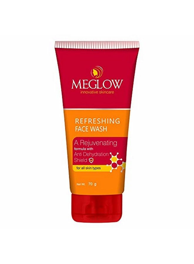 MEGLOW Refreshing Face Wash With A Rejuvenating Formula With Anti Dehydration Shield ;; Suitable For All Skin Type ;; Helps To Soft Smooth And Refreshed Skin 70G Each Pack Of 3 ( Men & Women ) - Image 1