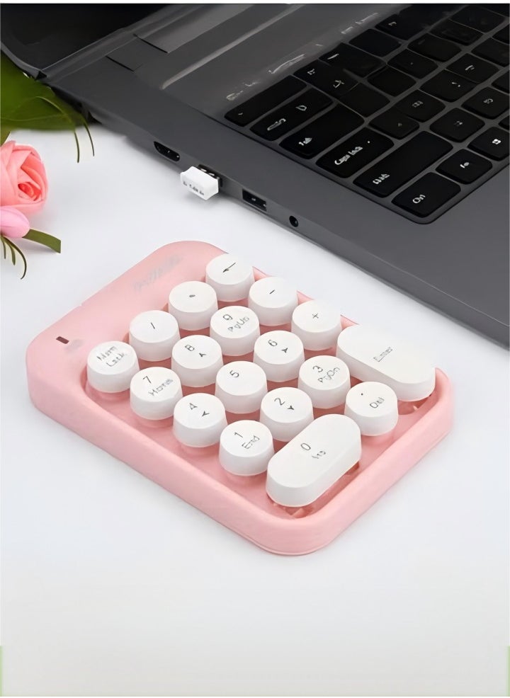 Generic Wireless Numeric Keypad, Cute Colourful Numeric Keypad, Portable 2.4 GHz Numeric Expansion Keyboard, 18 Keys Numeric Keypad for Laptops, Desktop PC  - Image 1