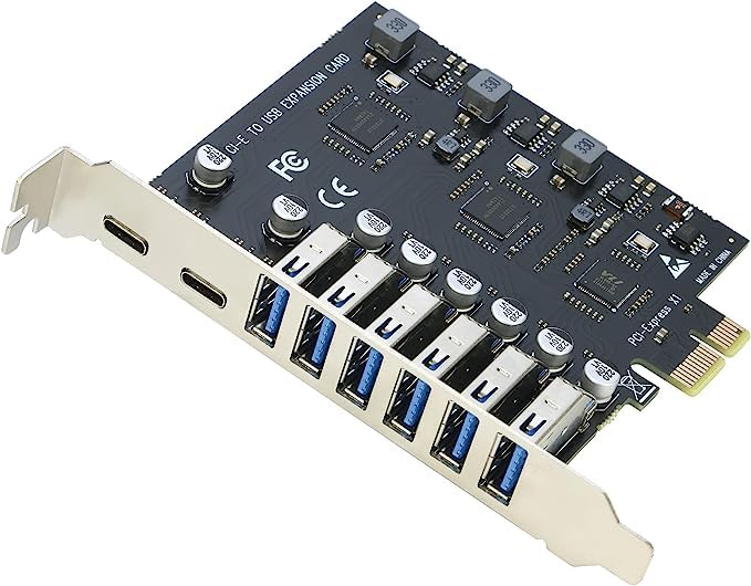SaiRetail.Com USB3.0 PCIe Card, PCI-e to 2 Port USB Type C + 6 Port USB 3.0 Internal Expansion Card 5 Gbps - Image 1