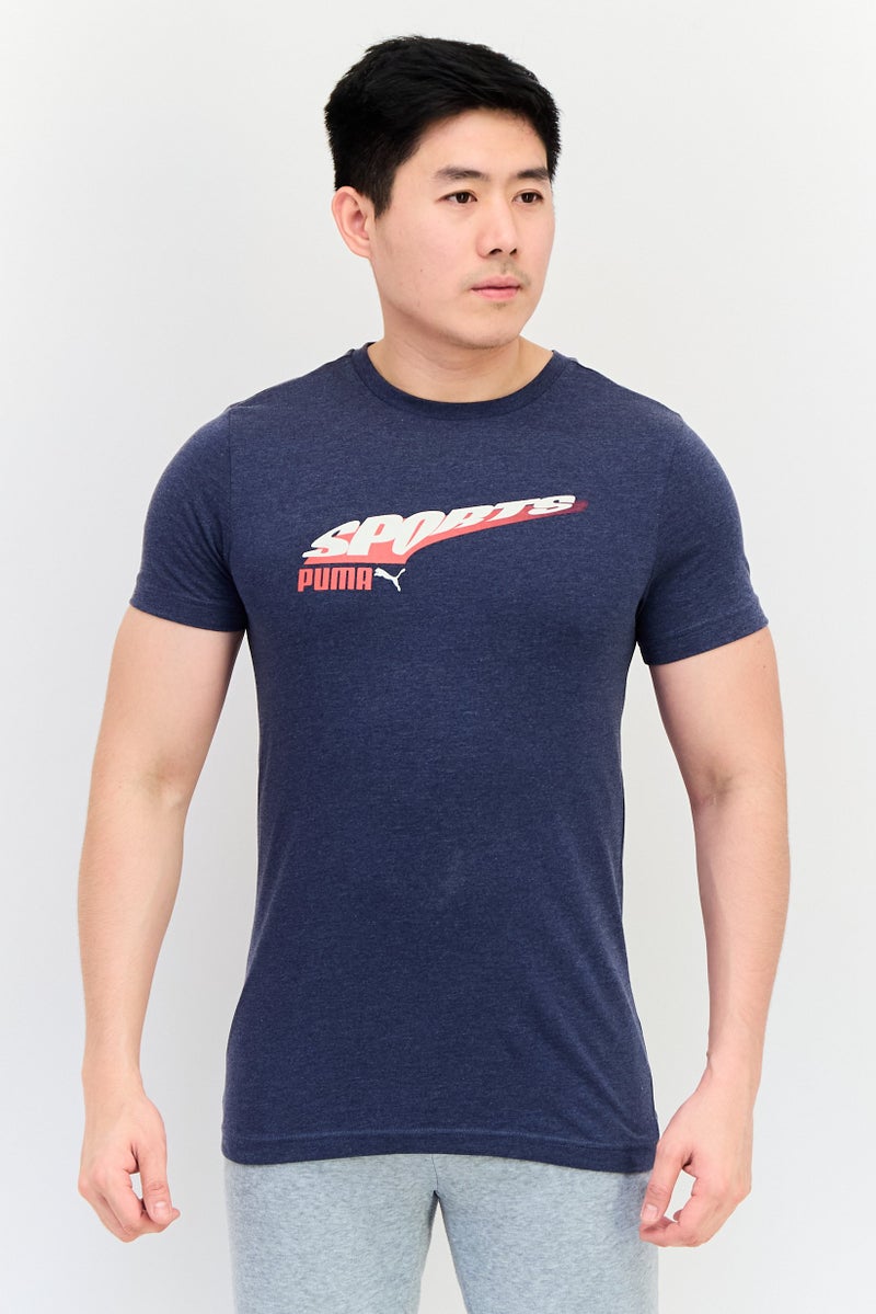 PUMA Men Slim Fit Short Sleeves Running T-Shirt, Blue - Image 1