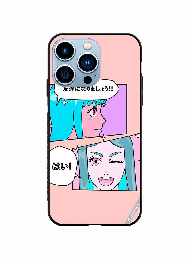 VR CREATIVE Protective Case Cover For Apple iPhone 14 Pro Cute Pastel Collage With Manga Comics Frames With Anime Characters Design Multicolour - Image 1