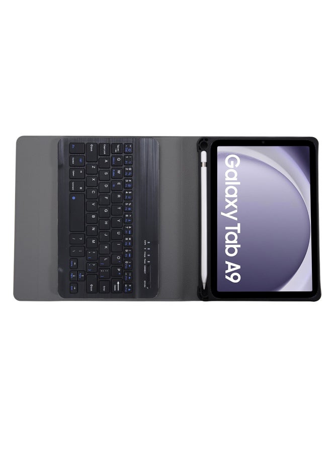 نيوترل مناسب لـ Samsung Tab A9 8.7 بوصة (x110) Tab A11+ - غطاء لوحة مفاتيح بلوتوث وغطاء مع حامل قلم - Image 4